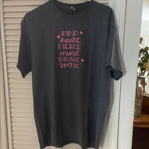 Gildan Charcoal Tee with Pink Inspirational Text